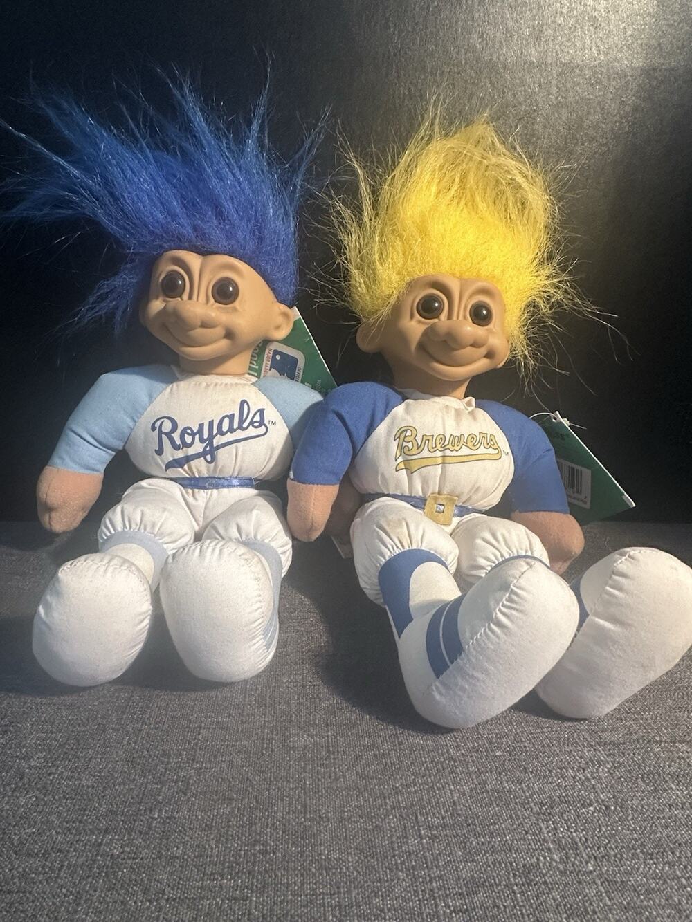 1991 Russ MLB Good Luck Troll Dolls Royals Brewers Baseball Vintage Tags Lot 2